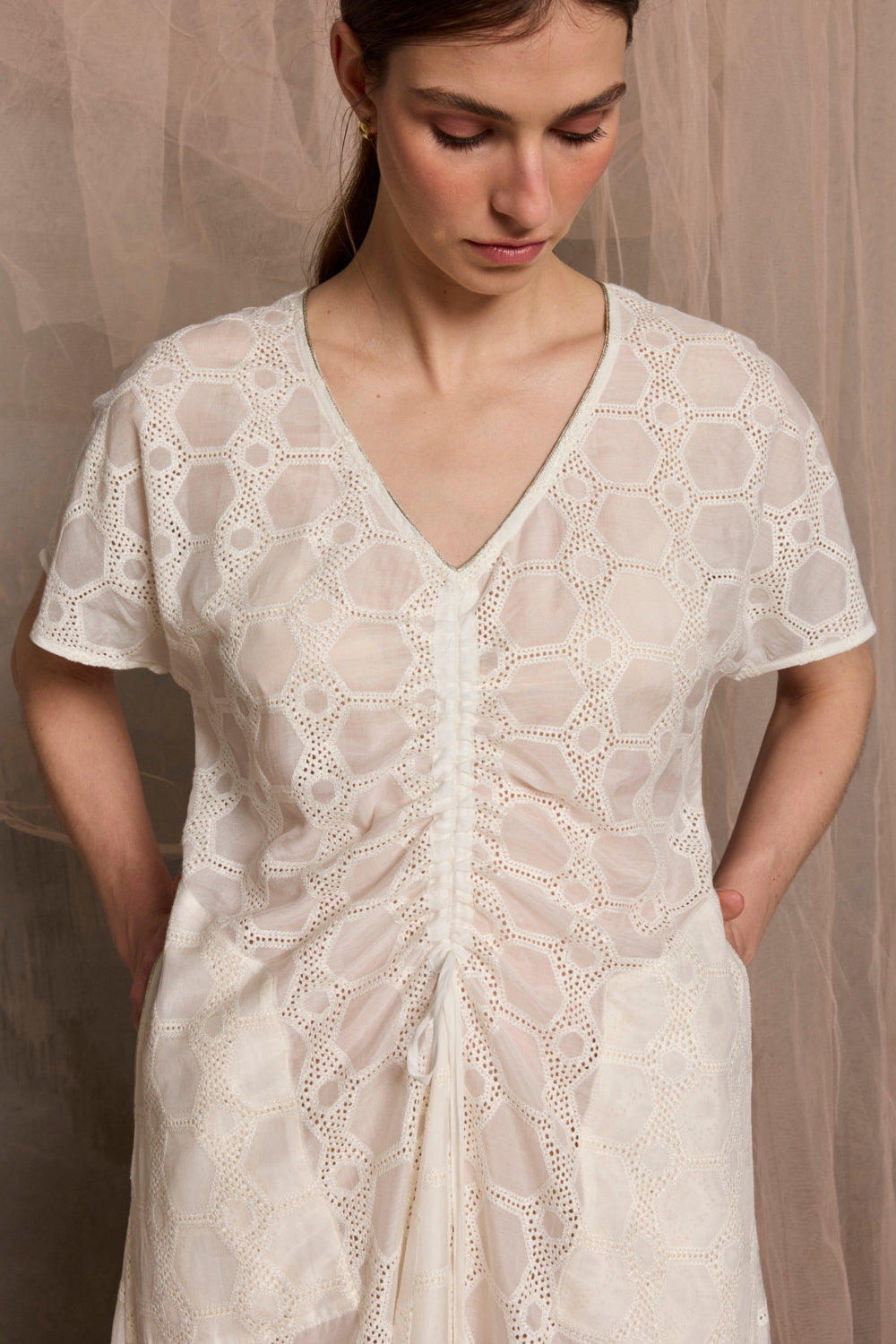 Ionian Drawstring midi Dress