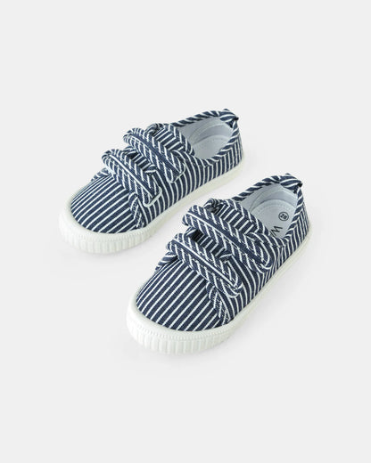 Walnut Navy Stripe Ben Canvas