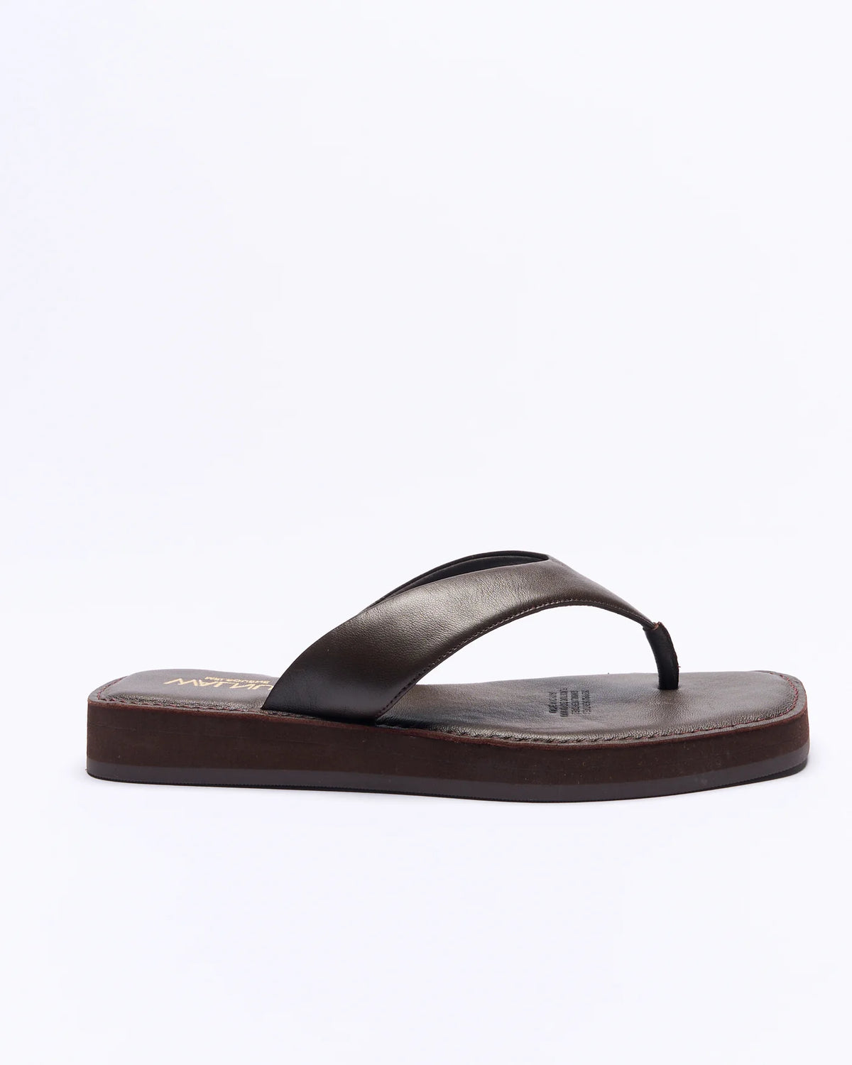 Walnut Filip Leather Slide - Chocolate
