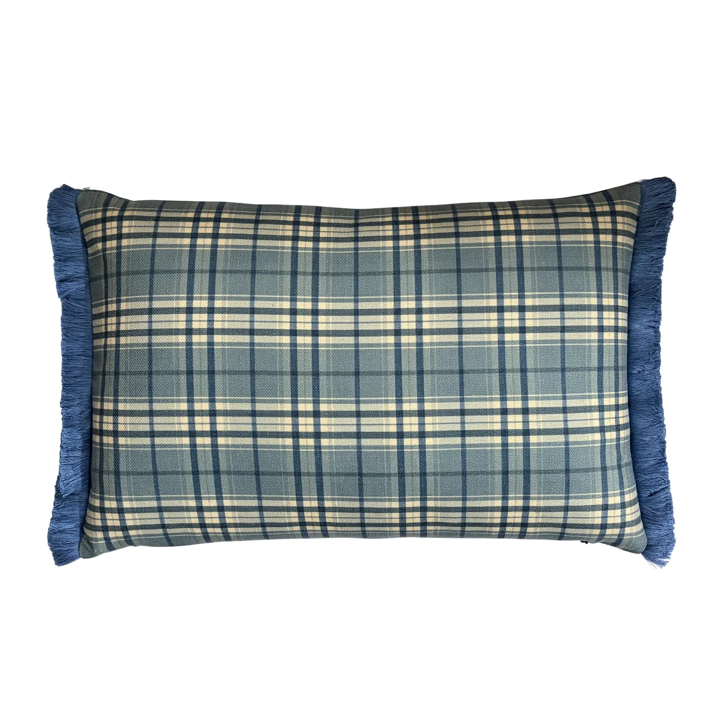 Blue & Camel Plaid Cushion