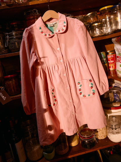 Goldie + Ace Wild Strawberry Corduroy Collar Dress