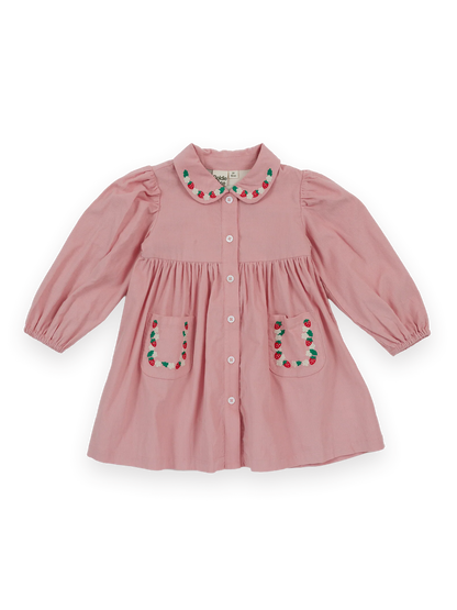 Goldie + Ace Wild Strawberry Corduroy Collar Dress