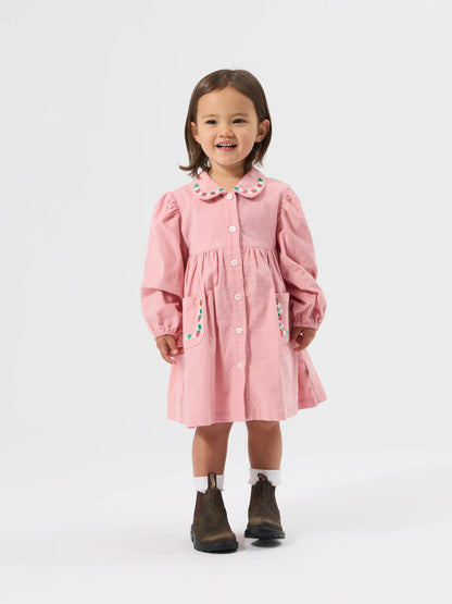 Goldie + Ace Wild Strawberry Corduroy Collar Dress