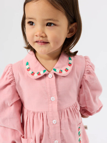 Goldie + Ace Wild Strawberry Corduroy Collar Dress