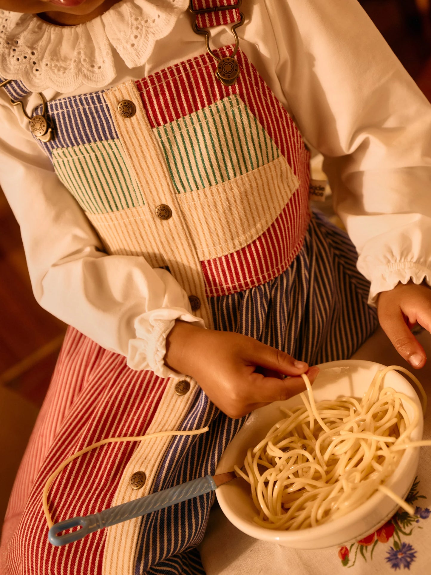 Goldie + Ace Patchwork Stripe Heidi Pinafore Dress