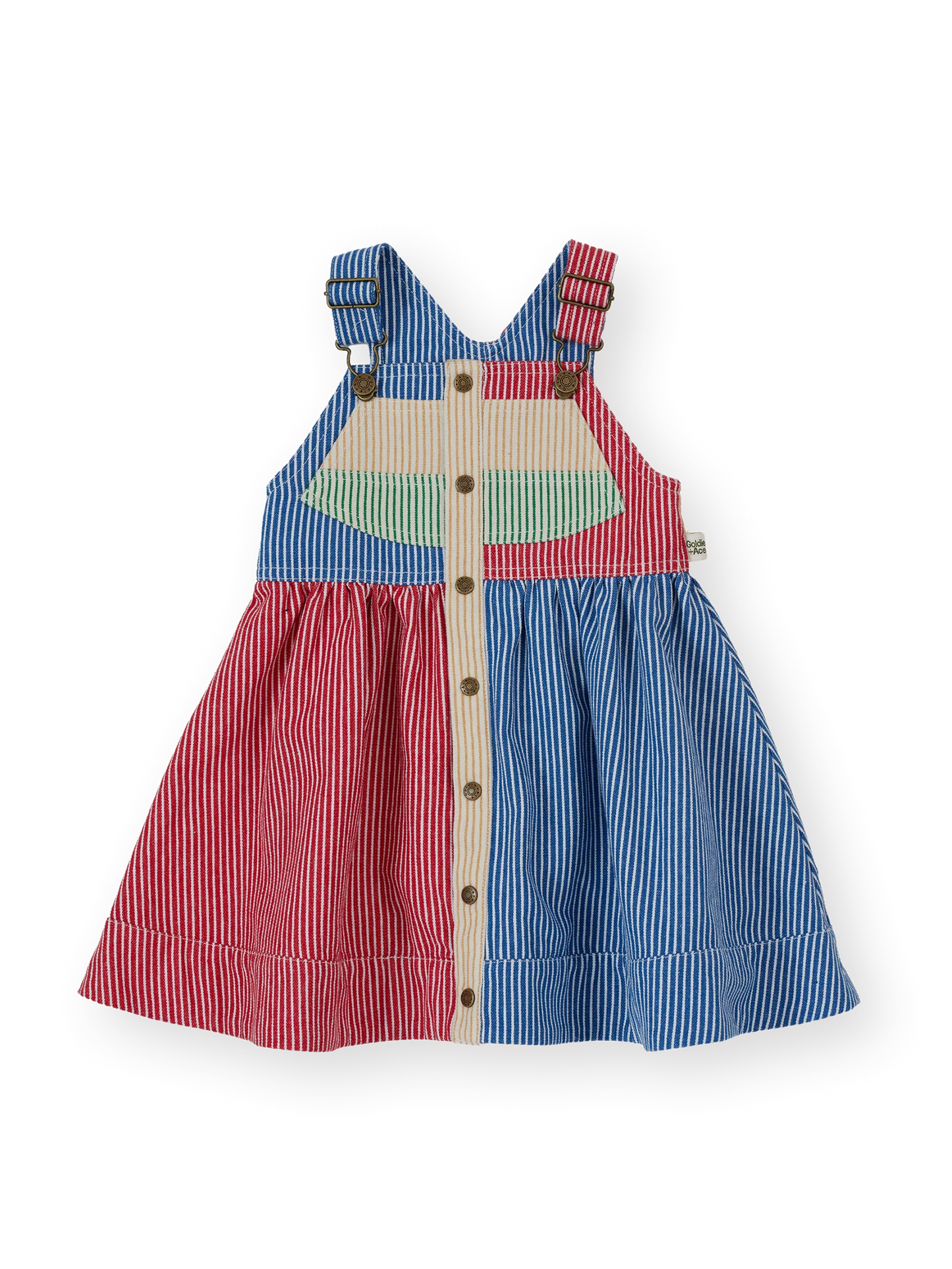Goldie + Ace Patchwork Stripe Heidi Pinafore Dress