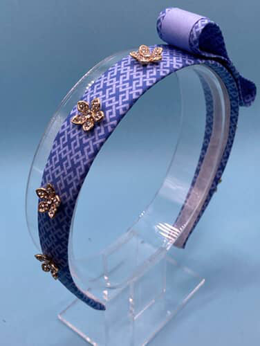 Vintage Hermes Blue Silk Headband
