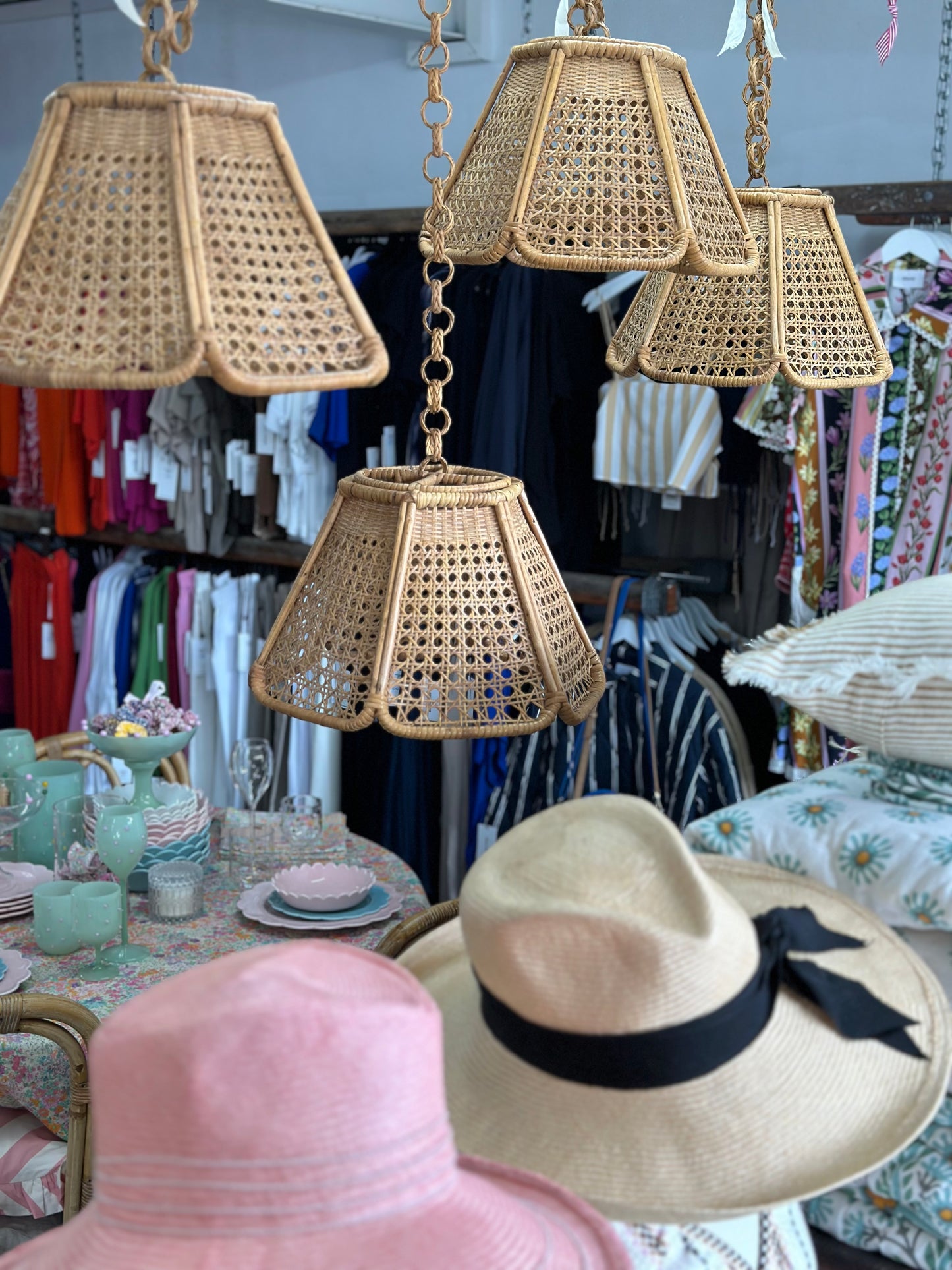 Vintage Rattan Pendants