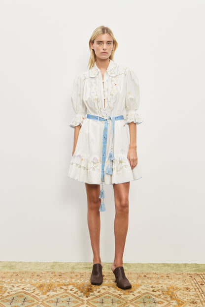 Alemais Giulia Embroidered Mini Dress