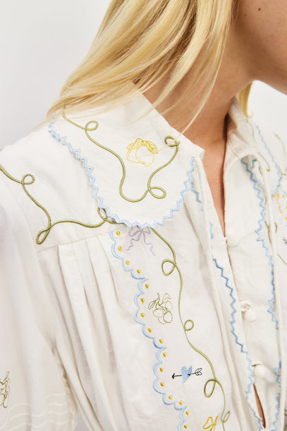 Alemais Giulia Embroidered Mini Dress
