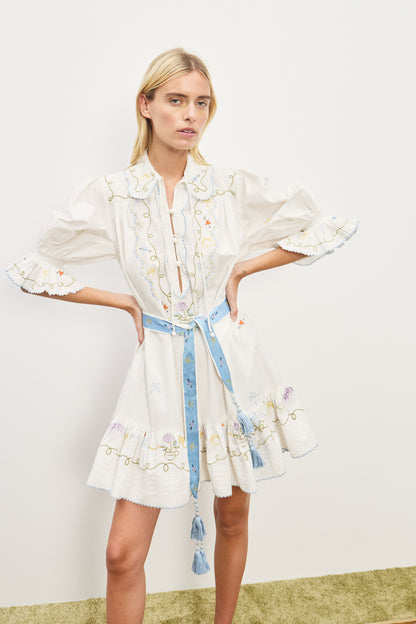 Alemais Giulia Embroidered Mini Dress
