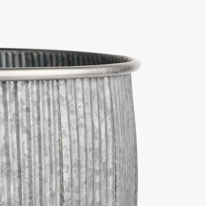 Wicka Baroque Fluted Metal Tin Planter