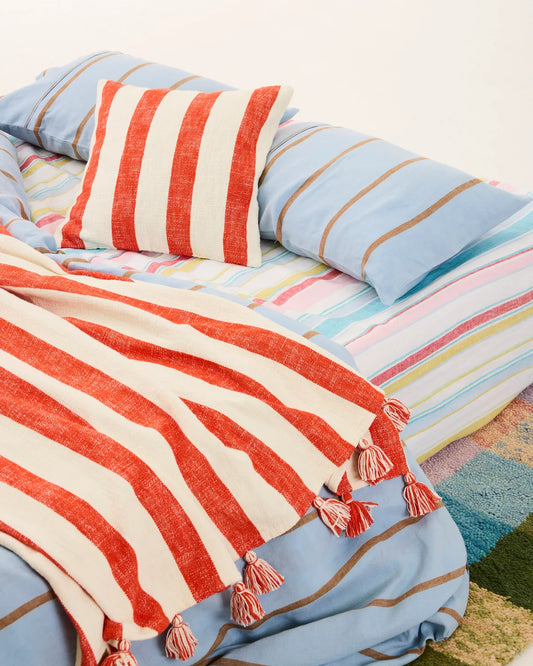 Kip & Co Roma Red Stripe woven Throw