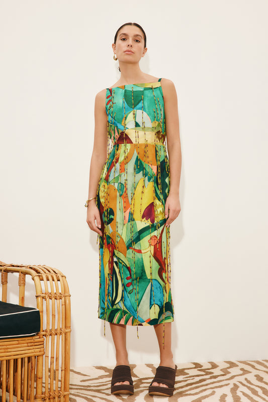 Alemais Mokshini Beaded Fringe Midi