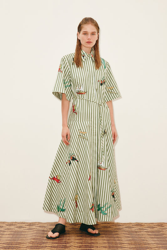 Alemais Bisou Embroidered Shirtdress