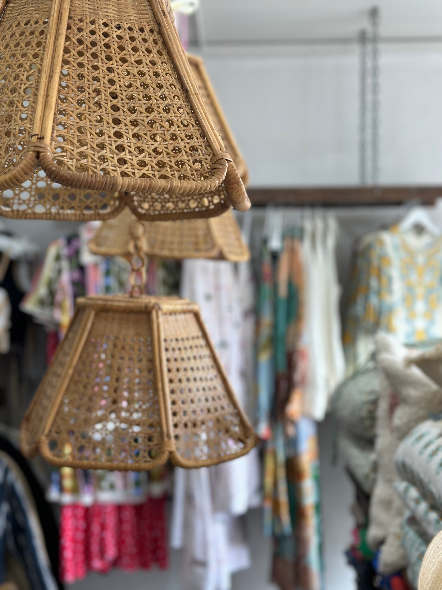 Vintage Rattan Pendants