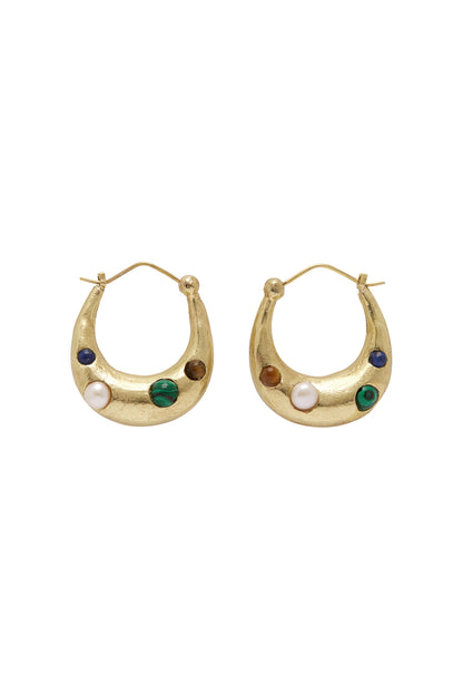 Alemais Jem Rainbow Stone Hoop Earrings