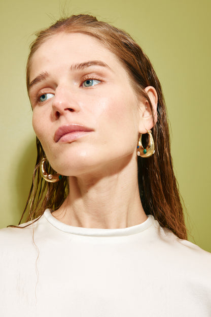Alemais Jem Rainbow Stone Hoop Earrings