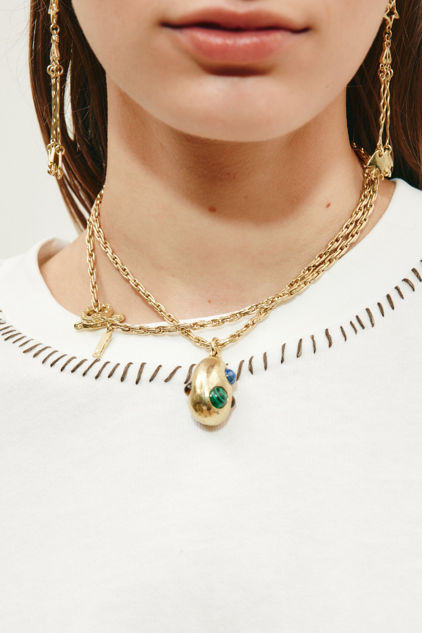 Alemais Jem Rainbow Stone Egg Pendant