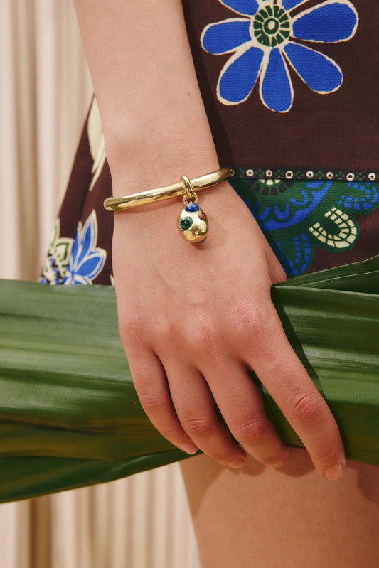 Alemais Jem Rainbow Stone Egg Drop Bangle