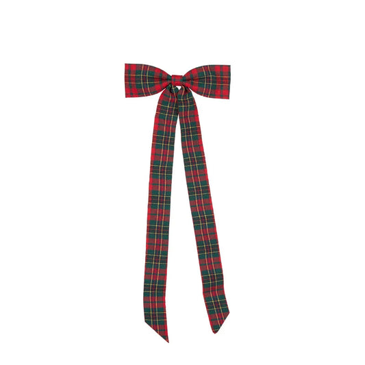 Red tartan Elongated Bow