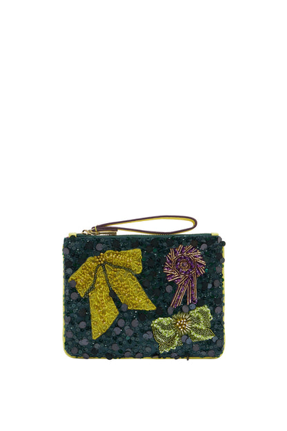 Alemais Rosetta Beaded Clutch