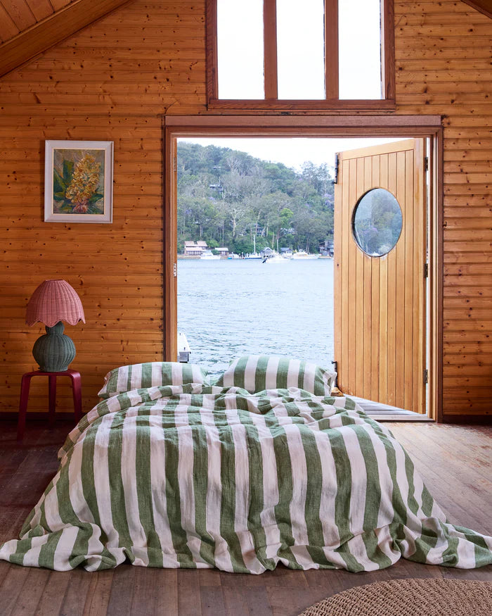 Kip & Co Moss Stripe Bedding