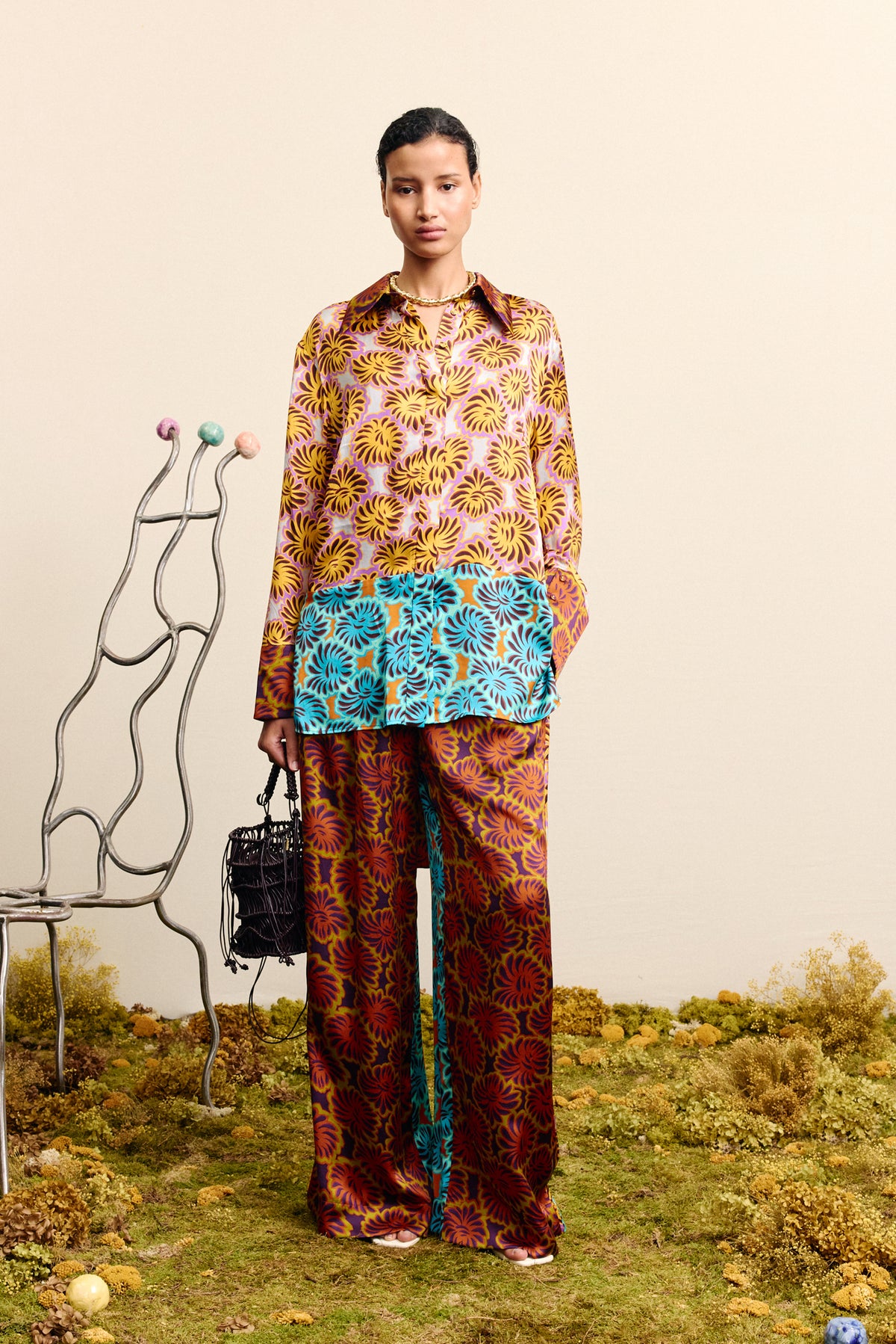 Alemais Xander Splice Silk Shirt