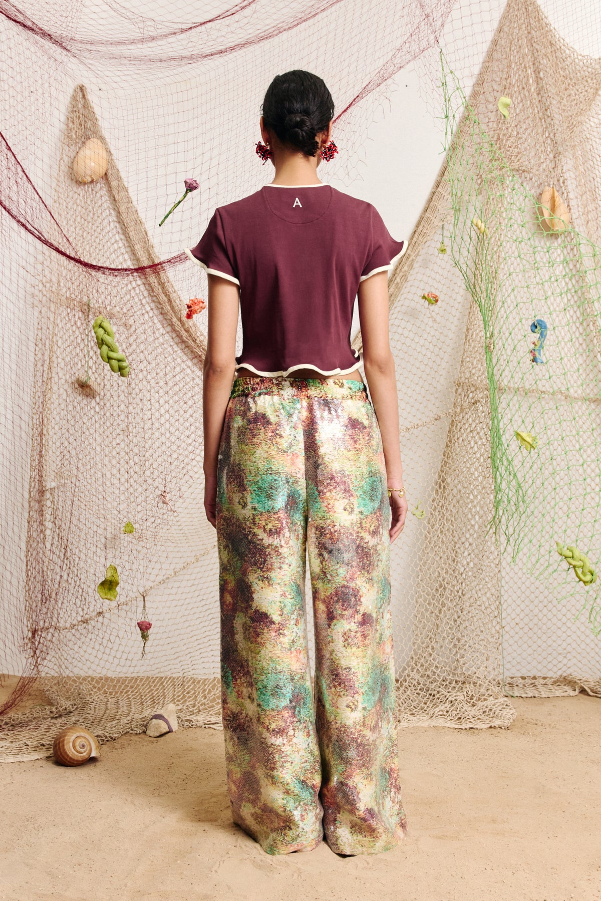 Alemais Bonetta Crop Tee Burgundy