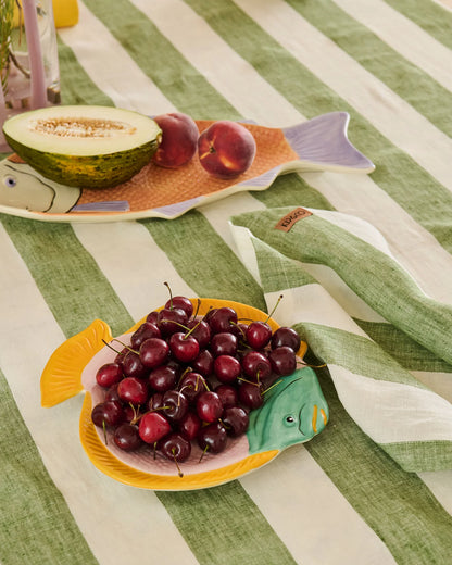 Kip & Co Moss Stripe Table Linen