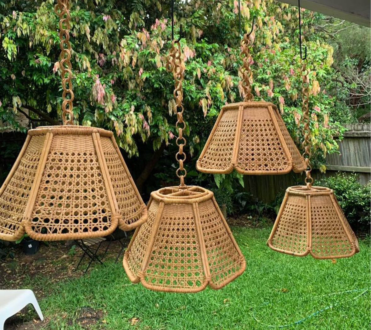 Vintage Rattan Pendants