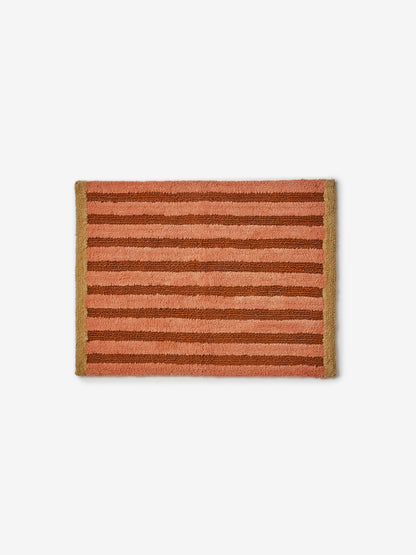 Bonnie & Neil Jardin Stripe Terracotta Bath Mat