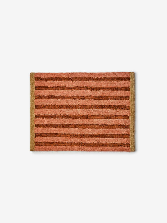 Bonnie & Neil Jardin Stripe Terracotta Bath Mat