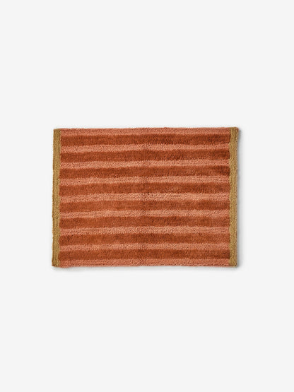 Bonnie & Neil Jardin Stripe Terracotta Bath Mat
