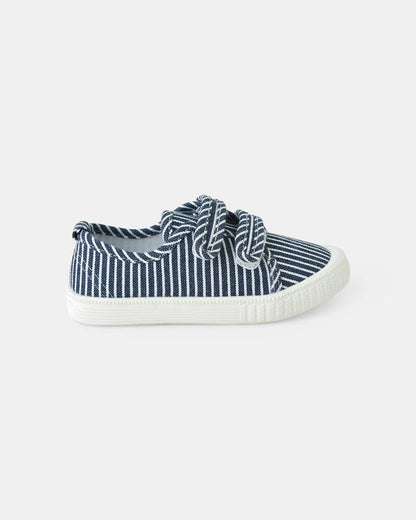 Walnut Navy Stripe Ben Canvas