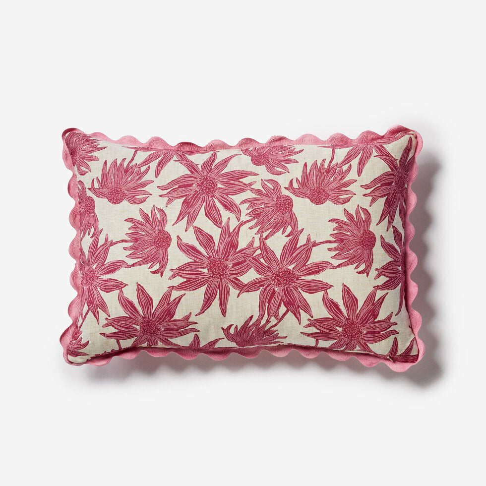 Bonnie & Neil Flannel Flower Pink Cushion