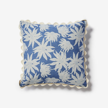 Bonnie & Neil Flannel Flower Blue Cushion