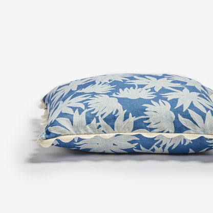 Bonnie & Neil Flannel Flower Blue Cushion