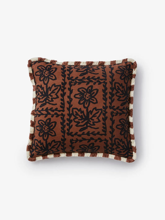 Bonnie & Neil Daisy Brown Cushion