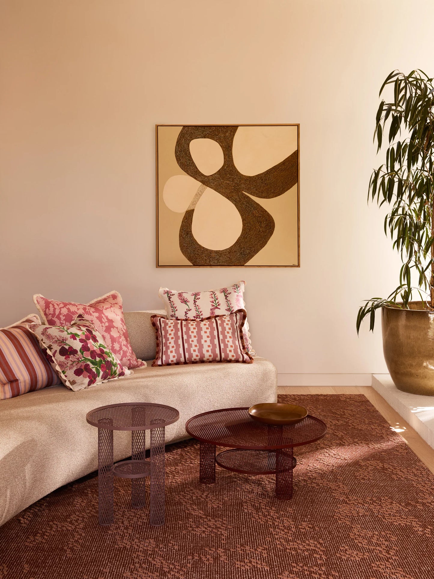 Bonnie & Neil Buff Pink Bauhaus Cushion