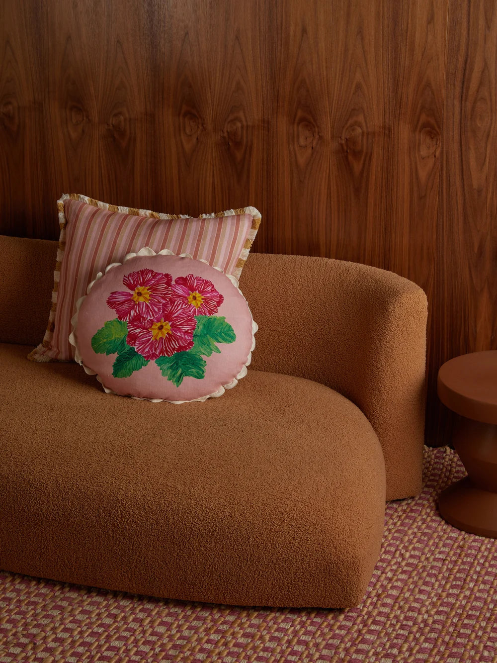 Bonnie & Neil Garden Stripe Pink Cushion