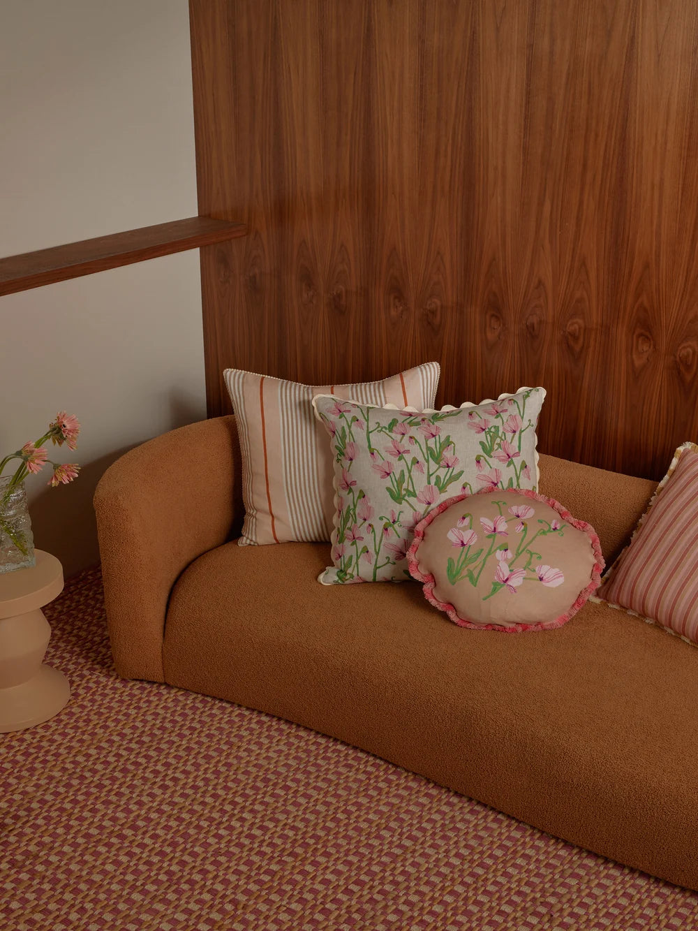 Bonnie & Neil Sweet Pea Buff Cushion