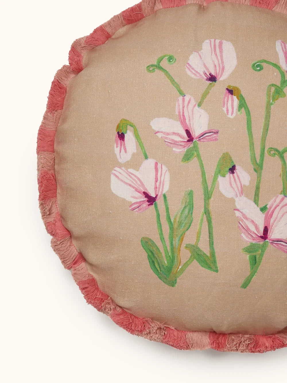 Bonnie & Neil Sweet Pea Buff Cushion