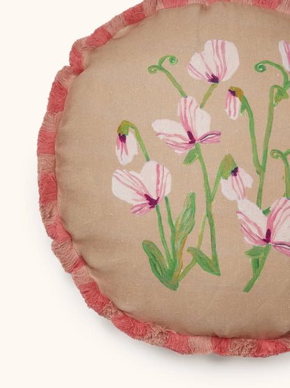 Bonnie & Neil Sweet Pea Buff Cushion