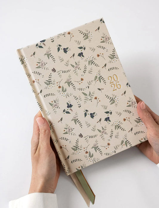 2026 Desktop Linen Bound Planner