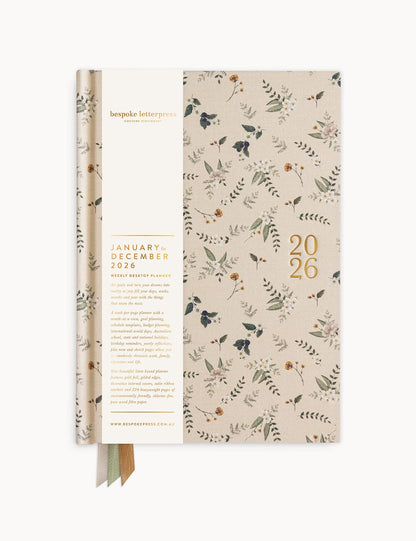 2026 Desktop Linen Bound Planner