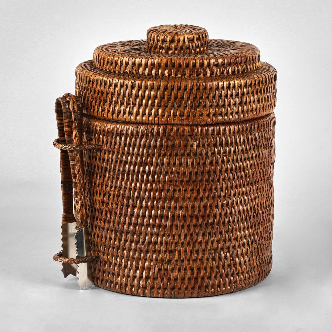 Paume Rattan Ice bucket w Tong