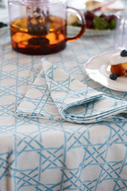 Mandalay Designs Rattan Blue Table Linen