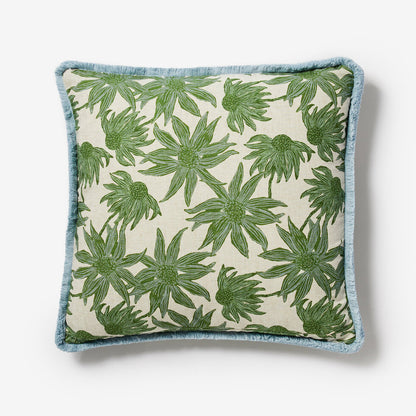 Bonnie & Neil Flannel Flower Khaki Cushion