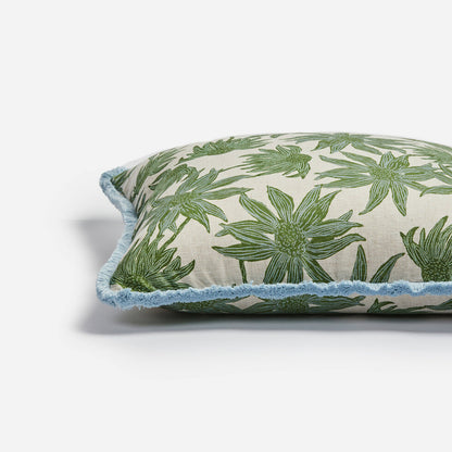 Bonnie & Neil Flannel Flower Khaki Cushion